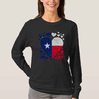 T-shirt Fier Patriotique Texas Texas Drapeau Coeur Nous Ét