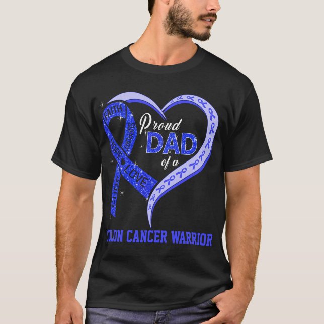 T-shirt Fier Père D'Un Colon Cancer Warrier (Devant)