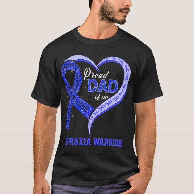 T-shirt Fier Père D'Un Guerrier Apraxia (Devant)