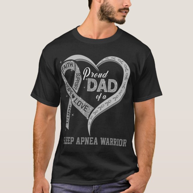T-shirt Fier Père D'Un Guerrier De L'Apnée Dormir (Devant)