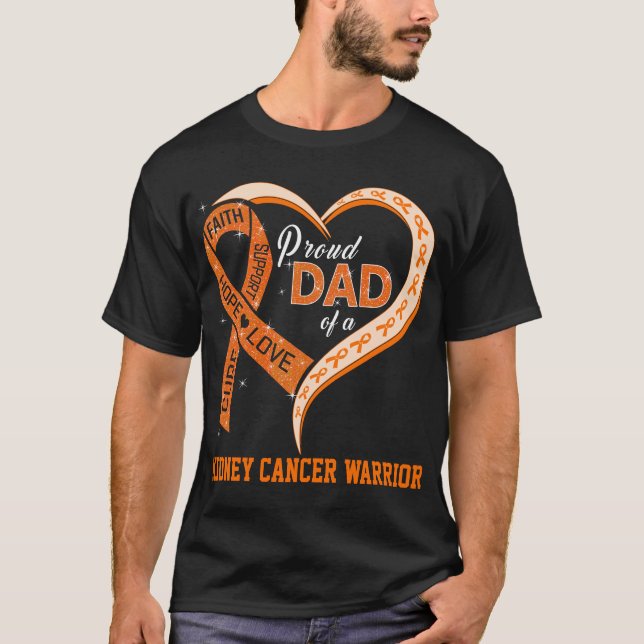 T-shirt Fier Père D'Un Guerrier Du Cancer Du Rein (Devant)