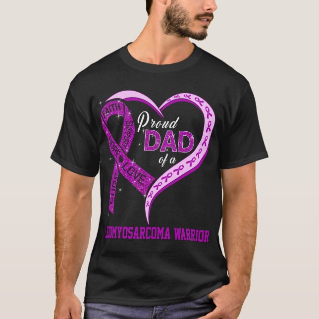 T-shirt Fier Père D'Un Guerrier Leiomyosarcoma (Devant)