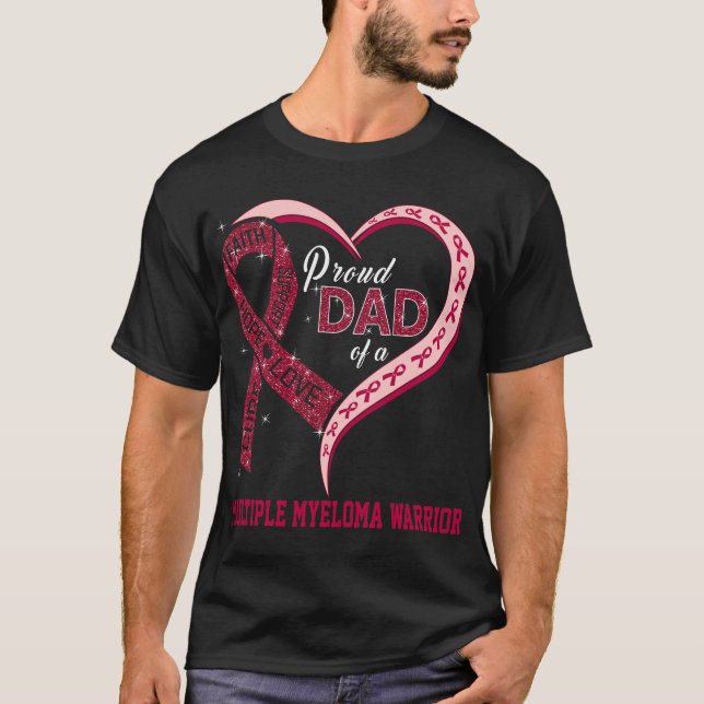 T-shirt Fier Père D'Un Myélome Multiple Guerrier (Devant)