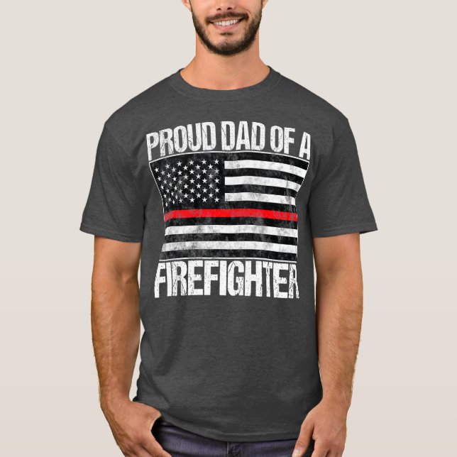 T-shirt Fier père d'un pompier Parent pompier (Devant)
