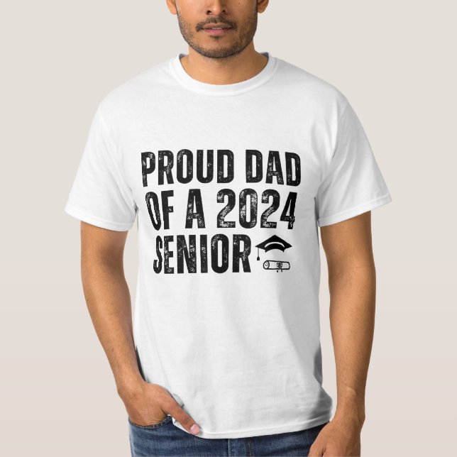 T-shirt Fier Père D'Un Senior 2024 (Devant)