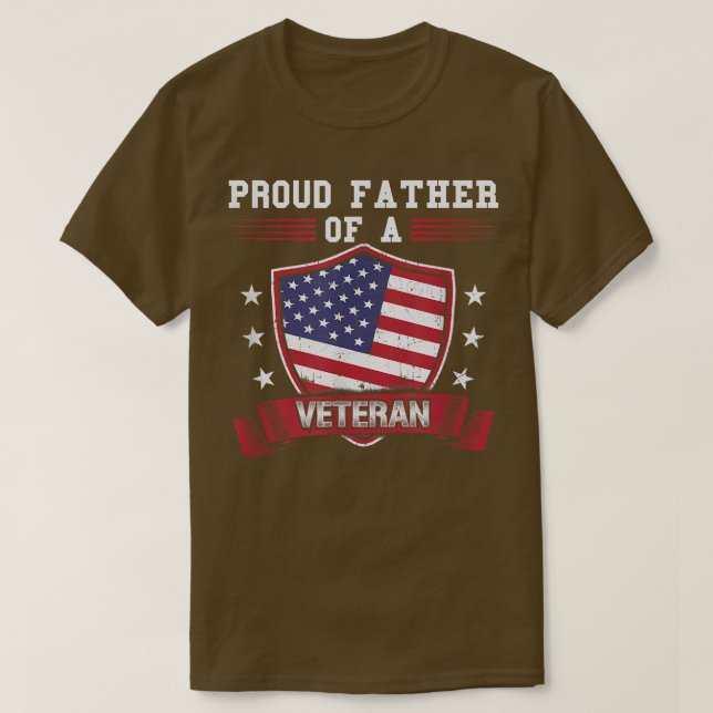T-shirt Fier père d'un vétéran T pour papa militaire  (Design devant)