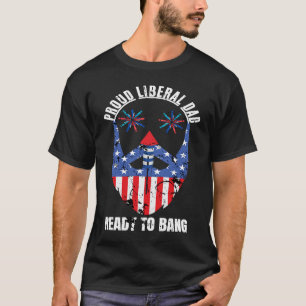 T-shirt Fier père libéral prêt à frapper patriotique 4° de