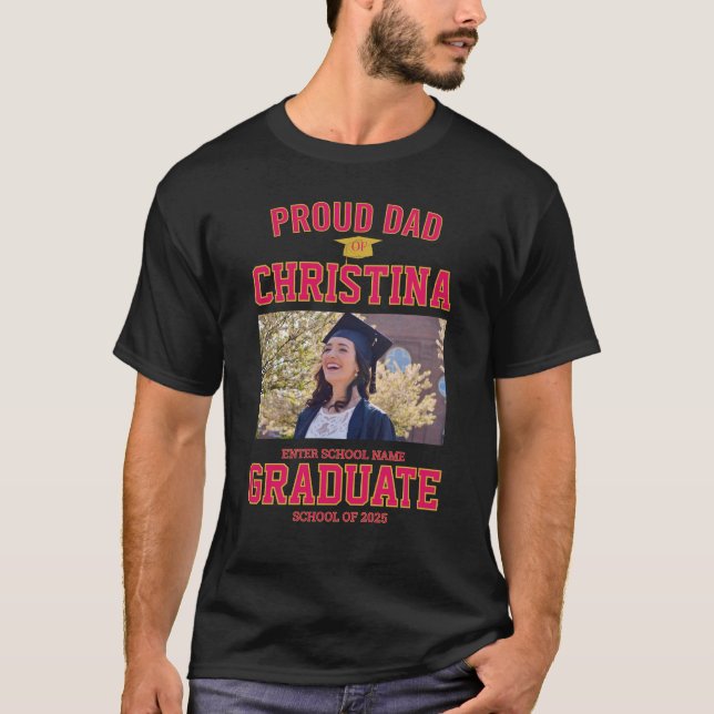 T-shirt Fier père parent de l'étudiant de classe de 2025 (Devant)