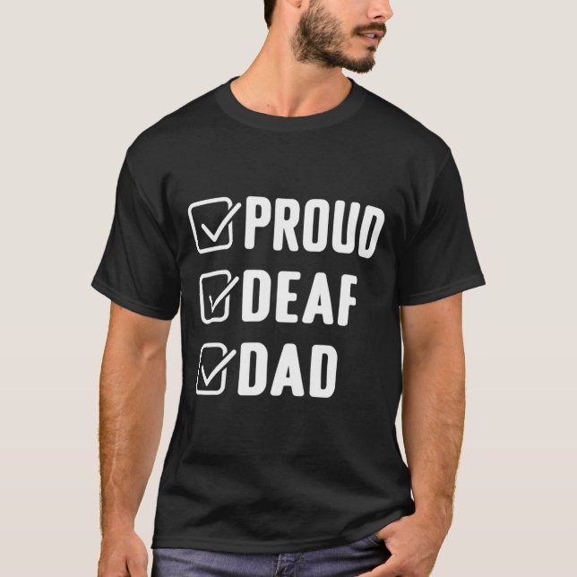 T-shirt Fier père sourd ASL geste de la main conscience so (Devant)