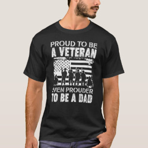 T-shirt Fier Père Vétérinaire Père Usa Drapeau Patriotique