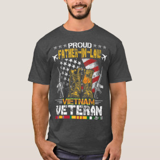 T-shirt Fier PèreInLawn Du Vietnam Vétérinaire Drapeau US 