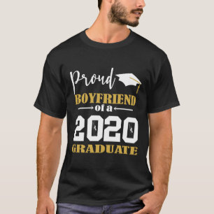 T-shirt Fier petit ami d'un blanc diplômé de 2020