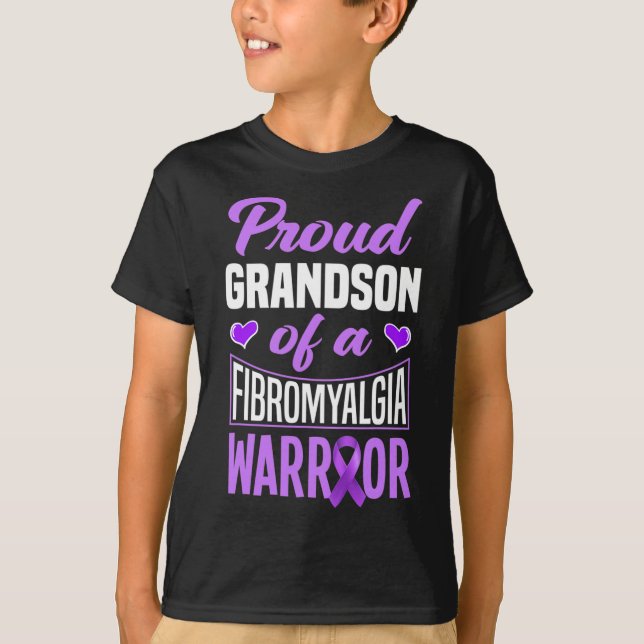 T-shirt Fier Petit-Fils D'Un Guerrier Fibromyalgique 1 (Devant)