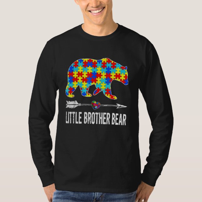 T-shirt Fier Petit Frère Ours Sensibilisations sur l'autis (Devant)