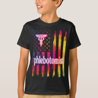 T-shirt Fier Phlebotomiste US Drapeau Phlebotomie