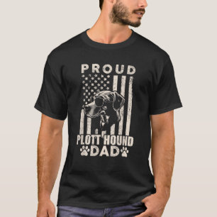 T-shirt Fier Plott Hound Papa Drapeau américain Chien patr