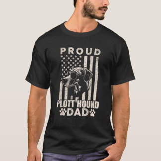 T-shirt Fier Plott Hound Papa Drapeau américain Chien patr