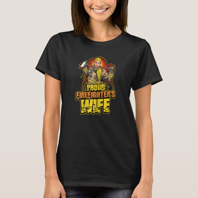 T-shirt Fier pompier femme du pompier R (Devant)