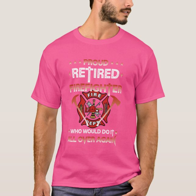 T-shirt Fier Pompier Retraité Fier Pompier Presen (Devant)