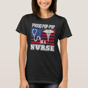 T-shirt Fier Pop Pop D'une Infirmière Soignant Le Drapeau