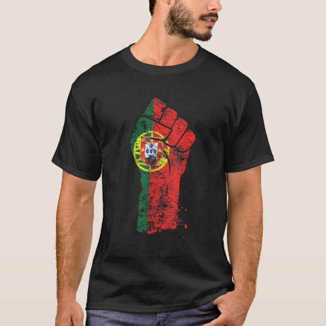 T-shirt Fier Portugais Rétro Portugal Drapeau 1 (Devant)