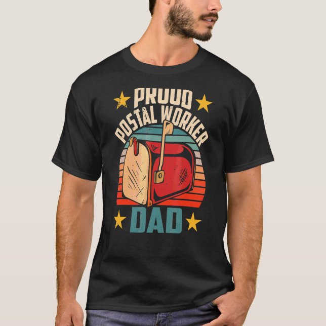 T-shirt Fier Postal Worker Papa Postman Mailman Courrier M (Devant)