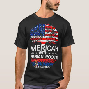 T-shirt Fier Serbe Américain Drapeau Serbie USA Serbe Elle