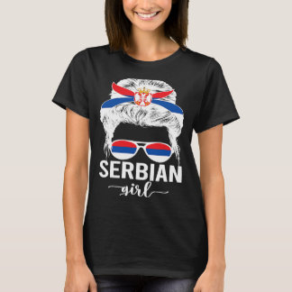 T-shirt Fier Serbe fille Serbie Drapeau Patrimoine Serbe