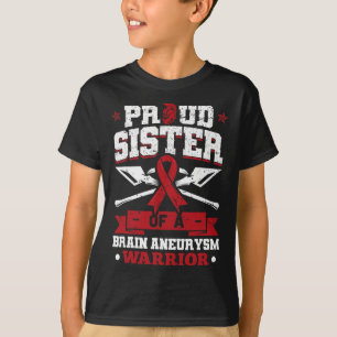 T-shirt Fier Soeur D'Un Cerveau Aneurysme Guerrier Bourgog