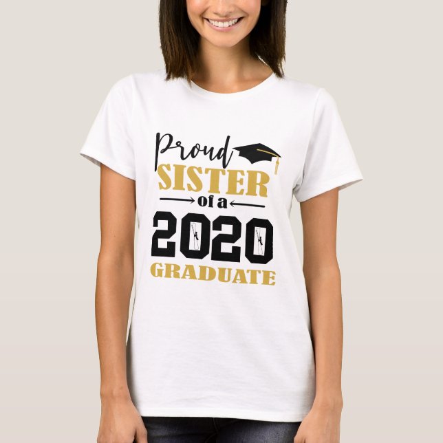T-shirt Fier Soeur d'un diplômé de 2020 (Devant)