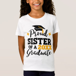 T-Shirt Fier Soeur d'un diplômé de 2022 casquette d'or noi