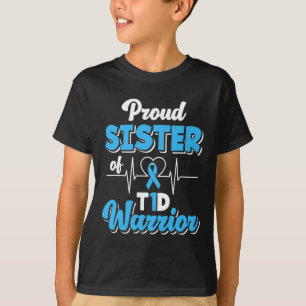 T-shirt Fier Soeur D'Un Guerrier T1D Diabète Diabétique Aw