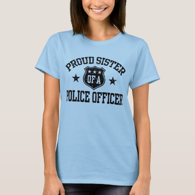T-shirt Fier Soeur d'un policier (Devant)