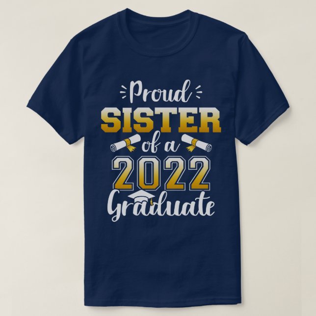 T-shirt Fier soeur d'une classe de 2022 senior gr (Design devant)