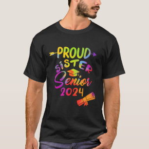 T-shirt Fier Soeur Senior 2024 Jour de l'obtention du dipl