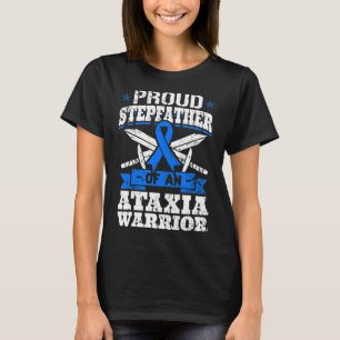 T-shirt Fier Stepfather D'Un Guerrier Ataxien Blue