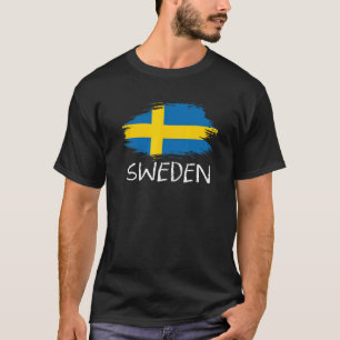 T-shirt Fier Suède Drapeau Élégant Patriotique Suède Drape