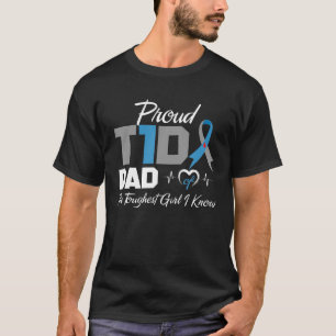 T-shirt Fier T1D Papa De La Fille La Plus Touche Que Je Co
