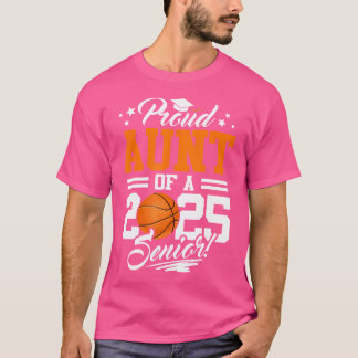 T-shirt Fier Tante D'Un Diplôme De Basket-Ball 2025 Senior