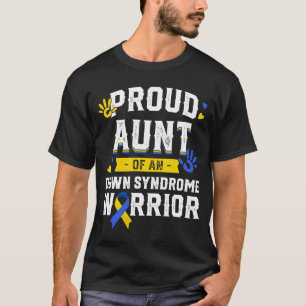 T-shirt Fier Tante D'Un Guerrier À La Conscience Du Syndro