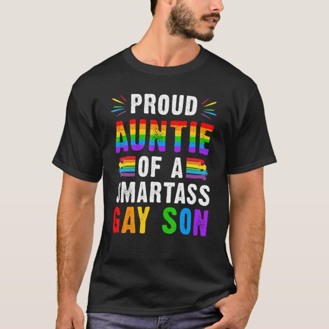 T-shirt Fier Tante D'Un Smartass Gay Son Lgbt Ally Gay P (Devant)