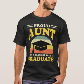 T-shirt Fier Tante D'Une Classe De 2021 Diplômé Senior Ret