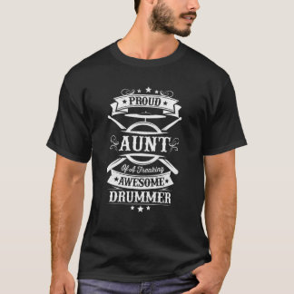 T-shirt Fier Tante D'Une Femme Drummer Vintage Drumsticks 