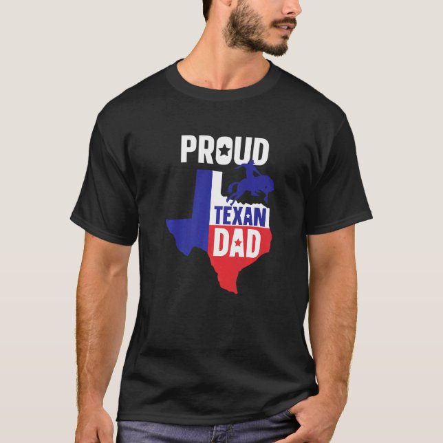 T-shirt Fier Texan Papa Dit Fierté Texas Patriotique Fath (Devant)