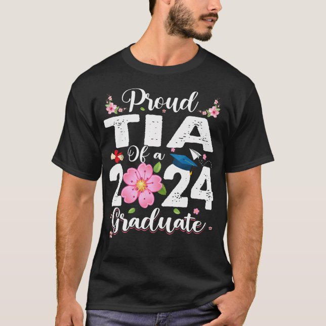 T-shirt Fier Tia D'Une Classe De 2024 Diplômé 2024 Senior (Devant)