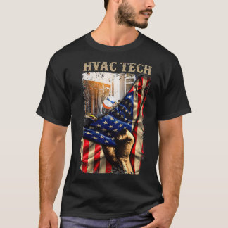 T-shirt Fier Travail US Flag Chemise Fier Hvac Tech