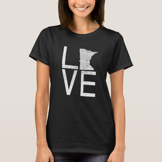 T-shirt Fier Usa Fan State Minnesota Love Carte Minnesota (Devant)