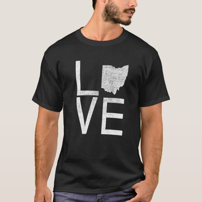 T-shirt Fier Usa Fan State Ohio Love Map Ohio (Devant)