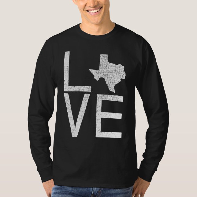 T-shirt Fier Usa Fan State Texas Love Map Texas (Devant)