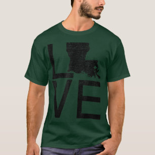 T-shirt Fier USA Fan StateLouisiana LOVE Map Louisiana